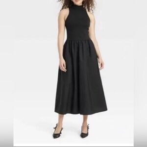 Target mock neck sleeveless dress with pockets| Black| M| a•new day brand.